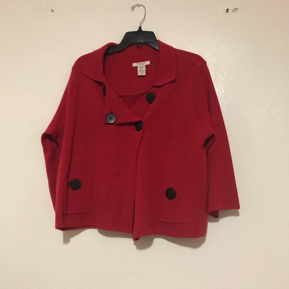 Covington Petite red sweater 30%wool 70% acrylic